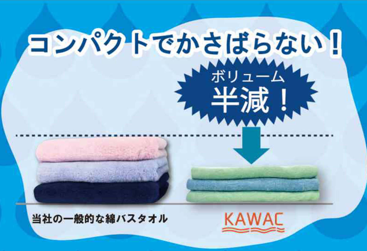 泉州タオル ミニバスタオル KAWAC カピバラの毛のように早く乾くタオル