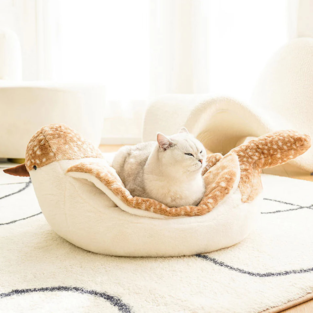 ペットベッド 犬 SPARROW PET BED すずめ （ ペット ベッド ペットクッション スズメ型 ペット用 猫 ふわふわ かわいい 室内 ペット用品 ）