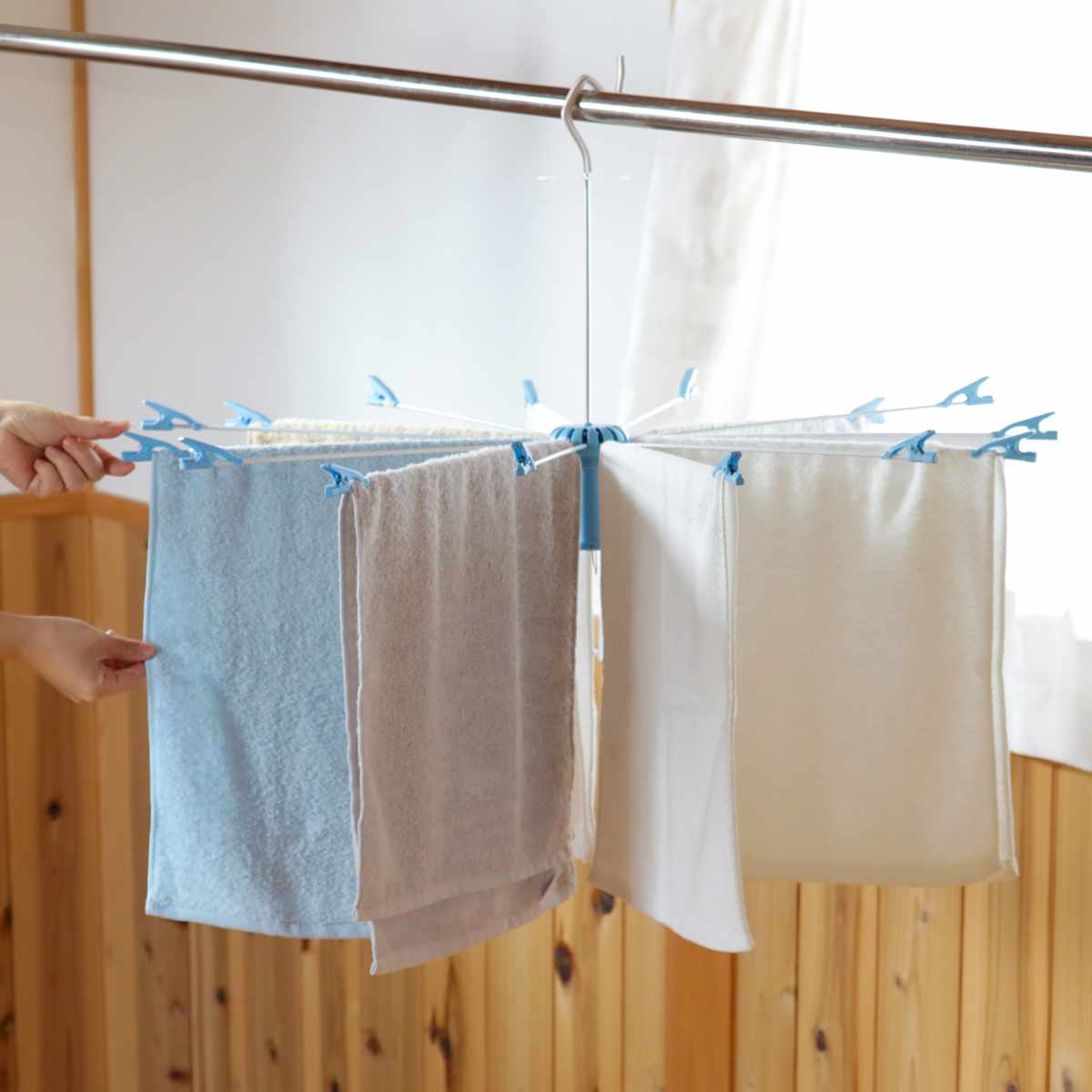 サワフジ 洗濯ハンガー タオルハンガー パラソルハンガー 15枚掛け