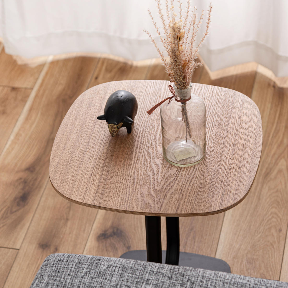 東谷 サイドテーブル 高さ45cm スチール脚 （ スチール 木目調 ナイト