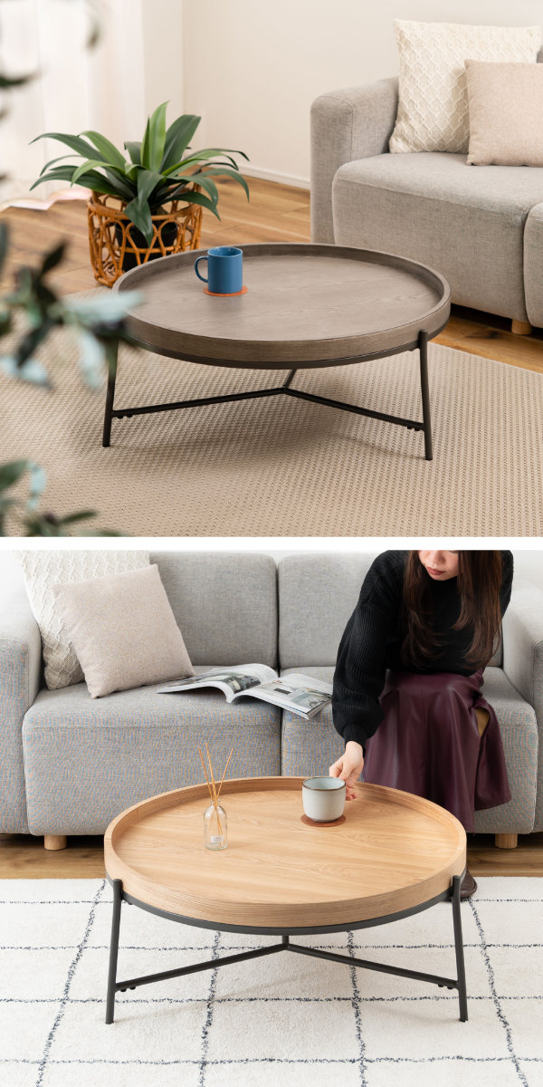 東谷 リビングテーブル 高さ32.5cm 天板円型 センターテーブル （ 円形