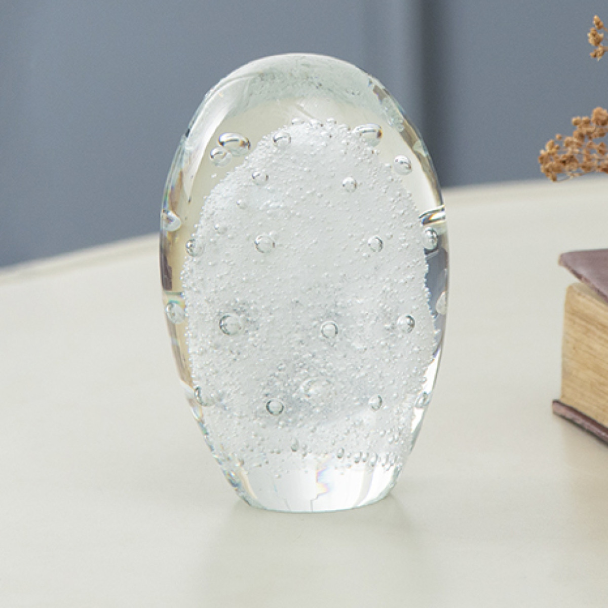 ガラス　柱　気泡入り　7本セット　外構　インテリア　 藤栄 ガラスインテリアオブジェ（Glass interior objects） 泡 S