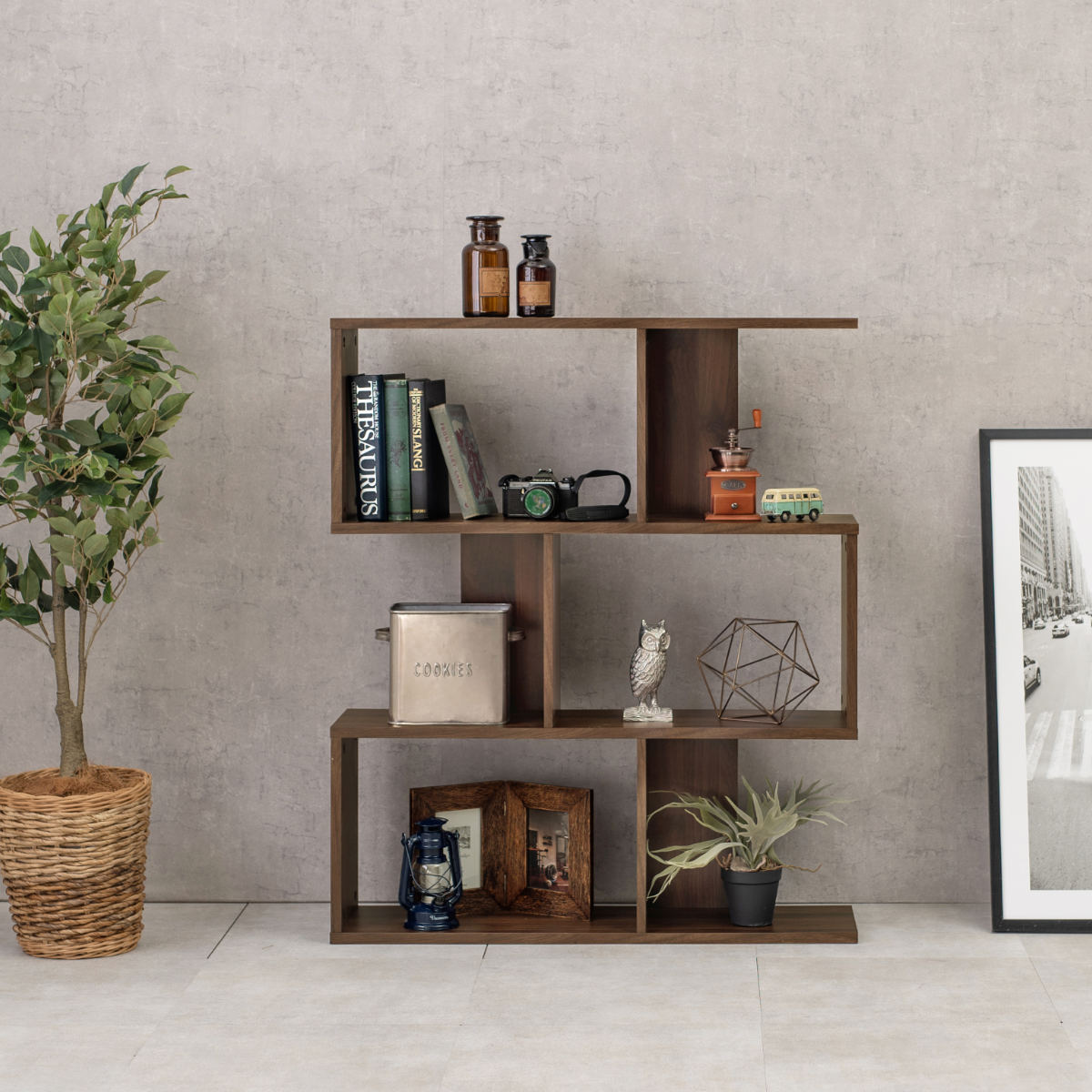 HAGiHARA（萩原） オープンラック 幅90cm 3段 A4対応 魅せる収納