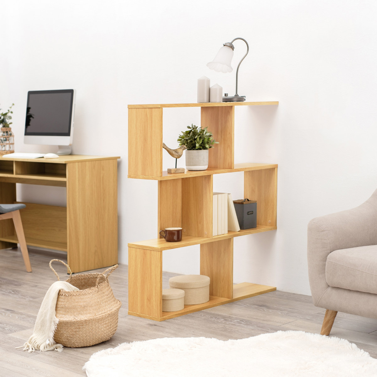 HAGiHARA（萩原） オープンラック 幅90cm 3段 A4対応 魅せる収納