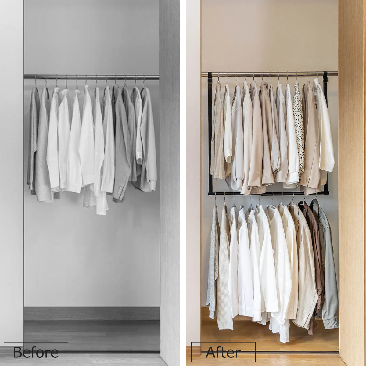 ハンガー 吊り下げハンガー クローゼット 収納 幅46〜80×高さ最大100cm