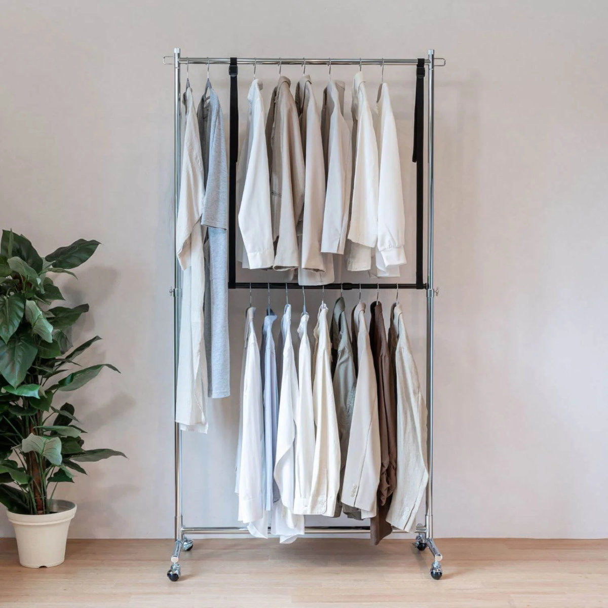 ハンガー 吊り下げハンガー クローゼット 収納 幅46〜80×高さ最大100cm