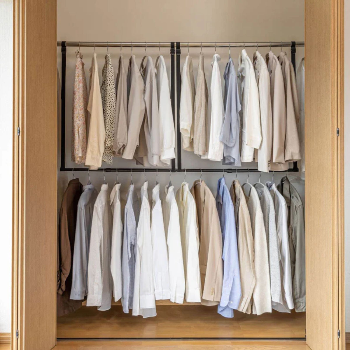 ハンガー 吊り下げハンガー クローゼット 収納 幅46〜80×高さ最大100cm