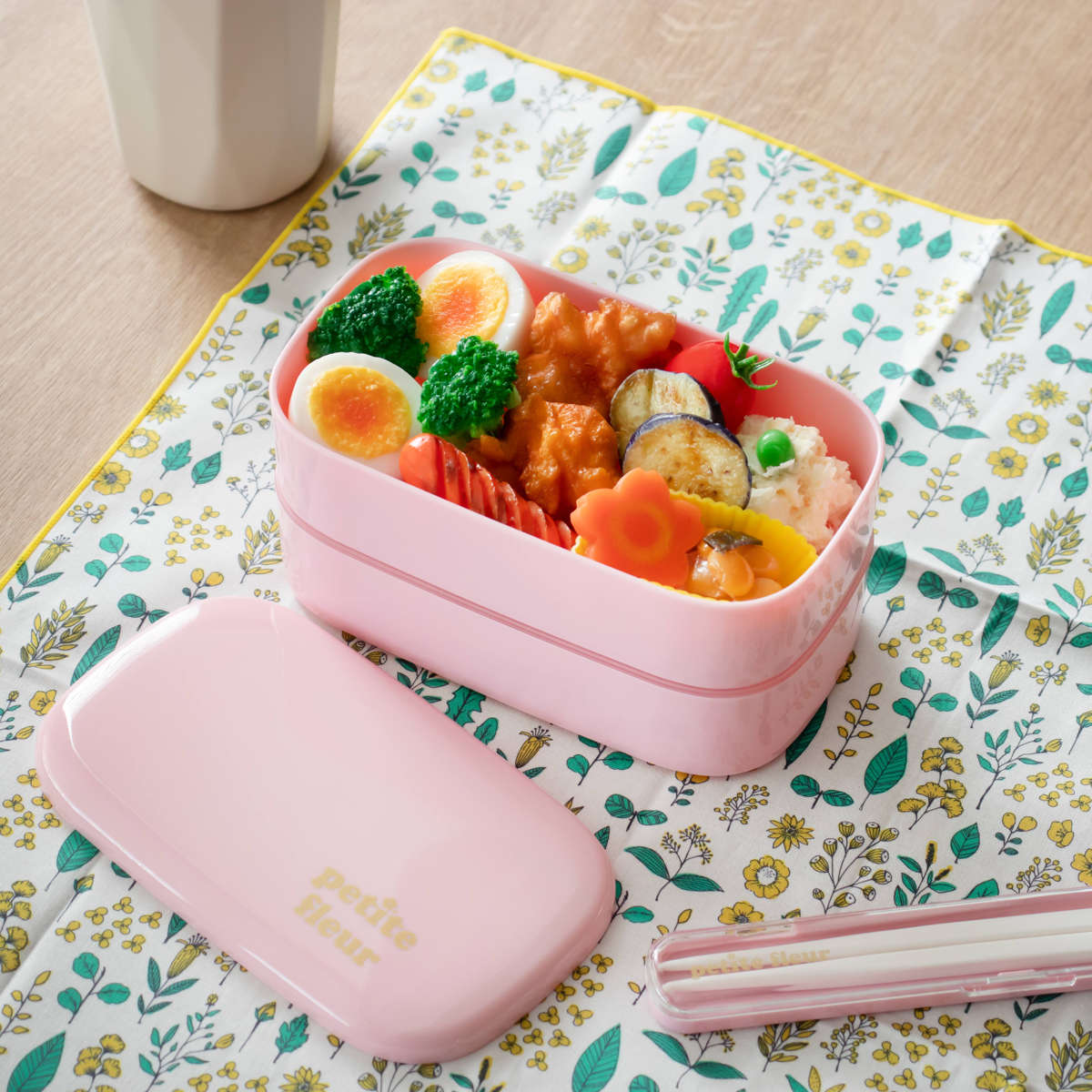 弁当箱 800ml プチフルール メンズオーバル 2段 ランチボックス （ お