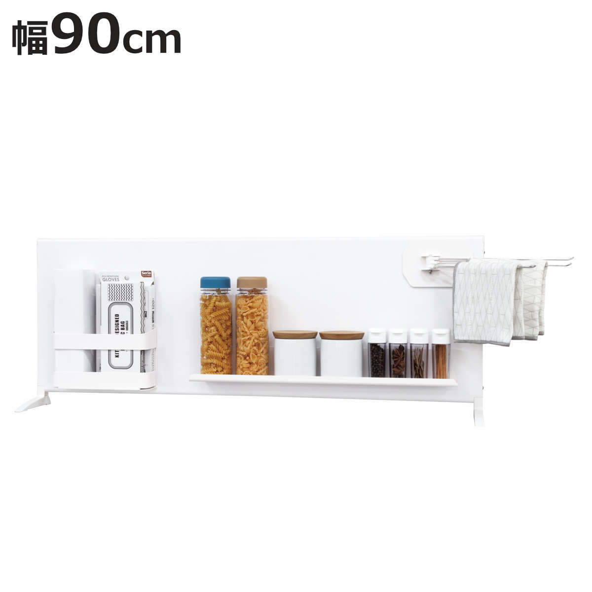 マグネットボード スタンド プラス ハイタイプ 幅90cm トレイ ホルダー ふきん掛け （ マグネット ラック キッチン 収納 整理 整頓 卓上 置き型 ）