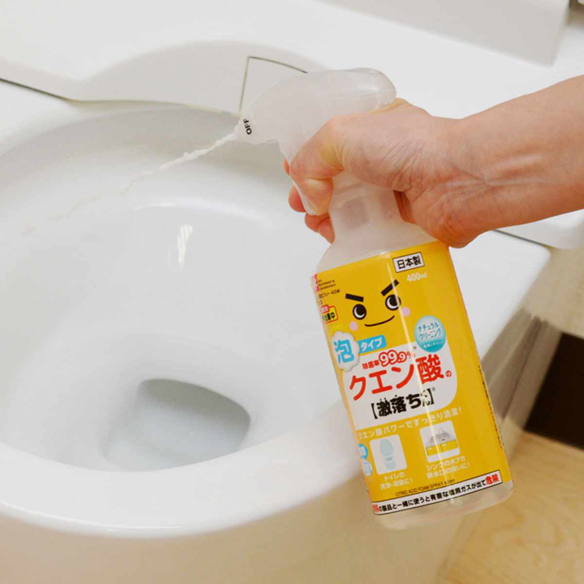 激落ちくん クエン酸 泡スプレー 消臭 除菌 400ml （ げきおちくん 泡タイプ 水回り掃除 水垢 キッチン 浴室 洗面所 掃除 ）