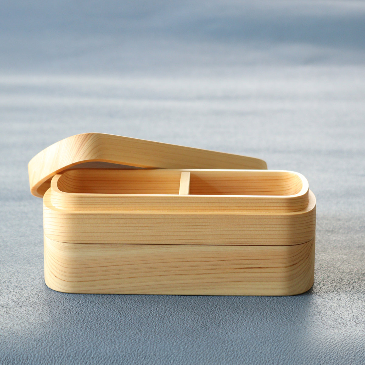 くり抜き弁当箱 2段 900ml 紀州桧弁当箱 type 42 ナチュラル （ 弁当 食洗機対応 天然木 紀州桧 二段 おしゃれ 仕切り付き 日本製 ）_9