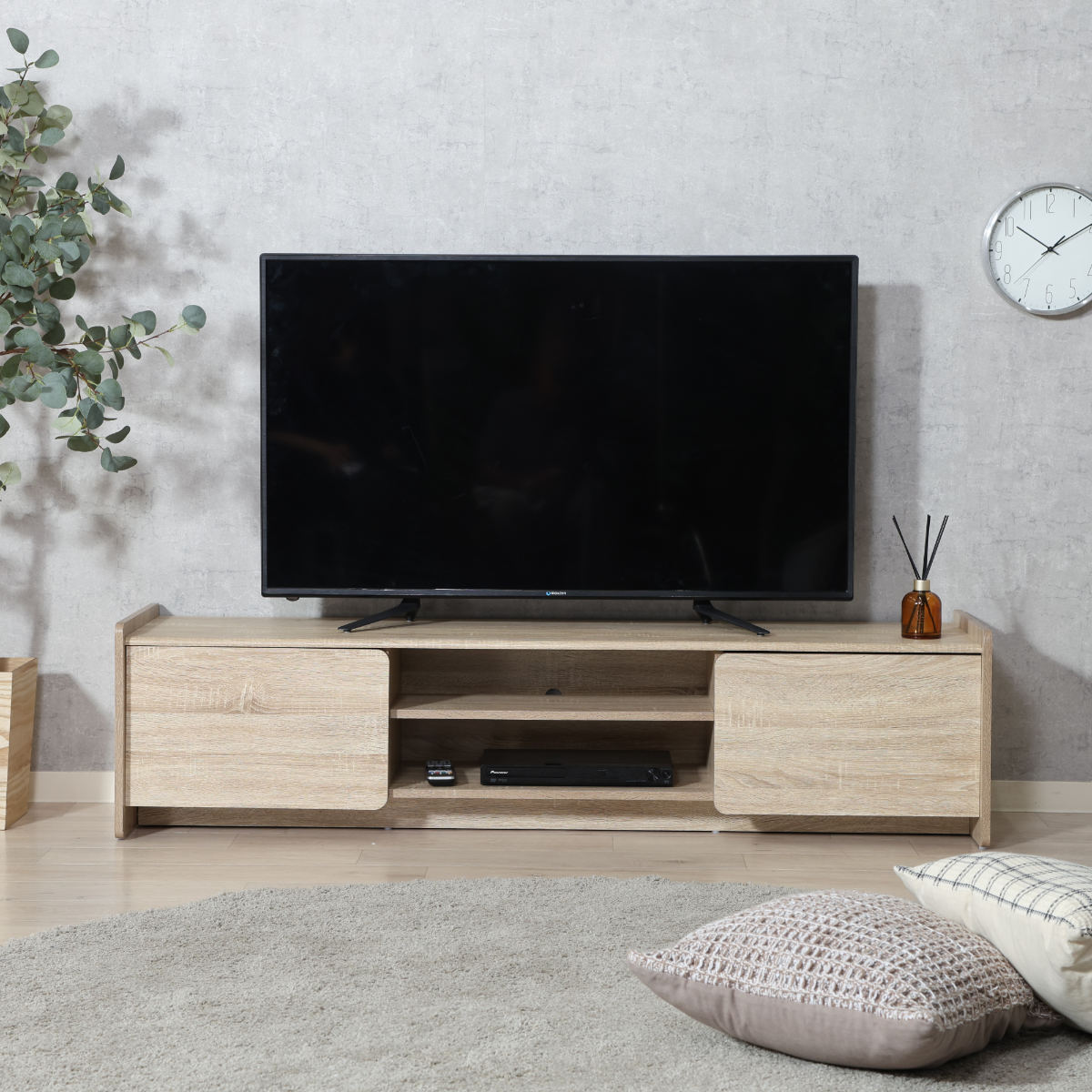 不二貿易（Fuji Boeki） テレビ台 幅159cm 木目調 ソフトクローズ 55型