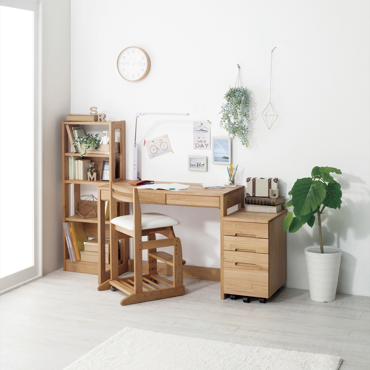 堀田木工所 オープンラック 幅90cm 高さ120.5.cm 学習収納棚 マガジン