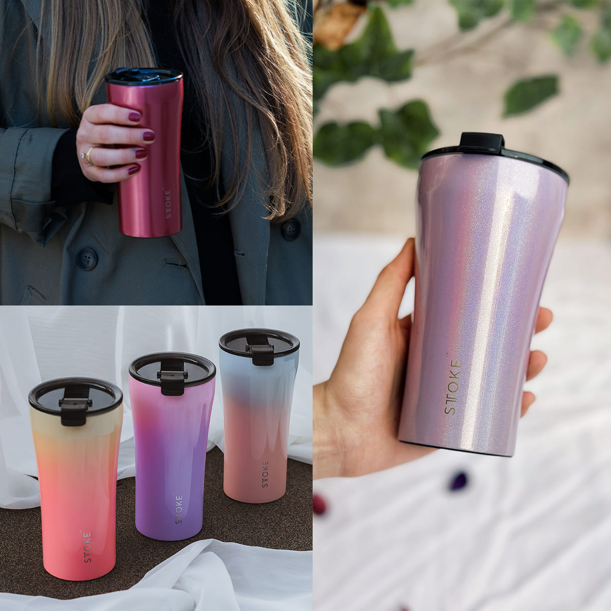 XG STTOKE タンブラー ブラック / ピンク・水色 STTOKE（ストーク） 特典付き タンブラー Gサイズ 16oz 470ml （ 保温