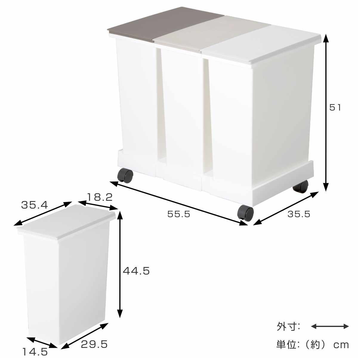 ゴミ箱 台座付オープンペール 3個セット 分別...の詳細画像2