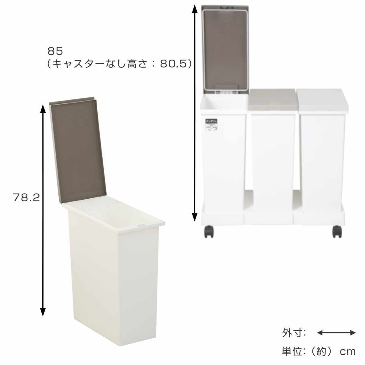 ゴミ箱 台座付オープンペール 3個セット 分別...の詳細画像3