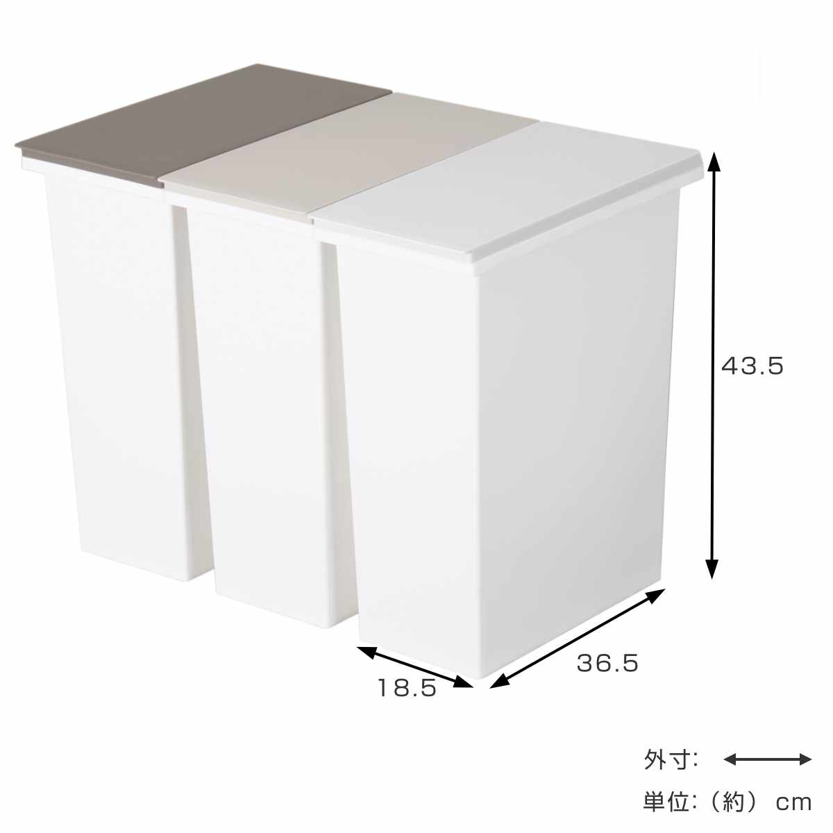 ゴミ箱 オープンペール 3個セット 分別 ( ...の詳細画像2