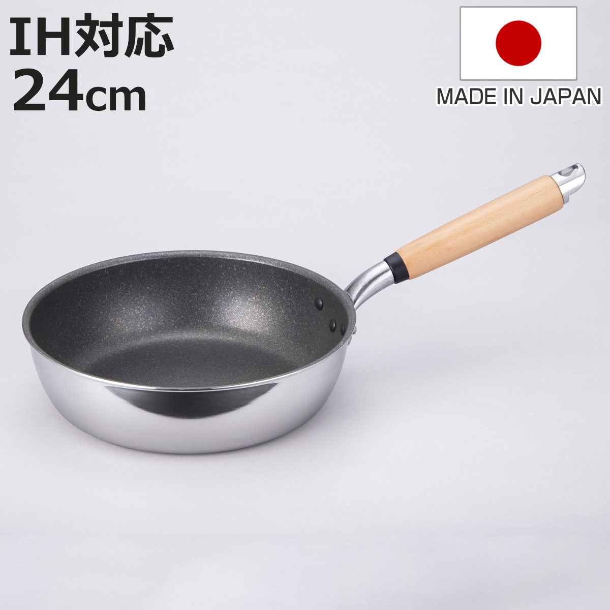アルミ製浅型フライパン4枚セット 北陸アルミニウム フライパン 20cm IH対応 極 ふかみ 日本製 （ ガス火