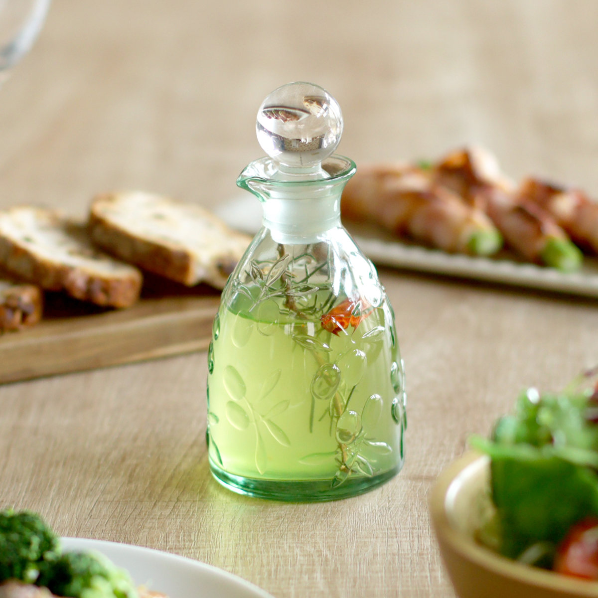 廣田硝子 調味料入れ 160ml ガラス製 オリーブフィールド ドレッシング