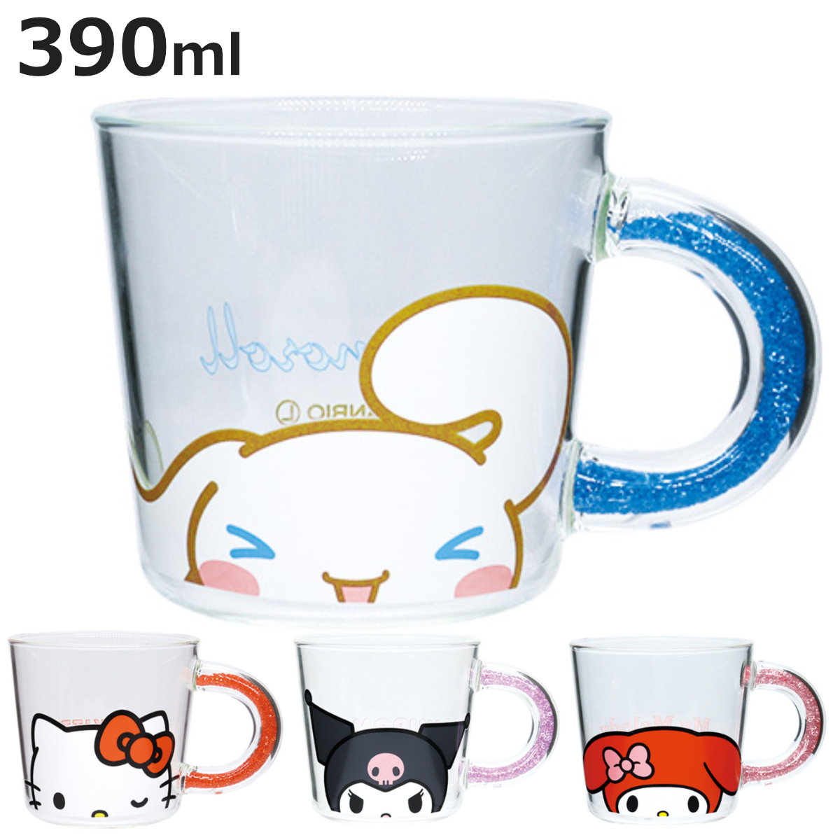 大西賢製販 マグカップ 390ml サンリオ 耐熱ガラスマグ （ ガラス 耐熱