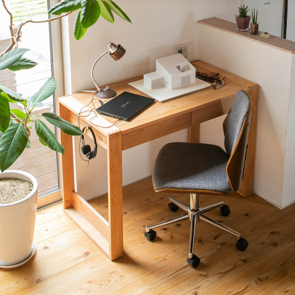 ワークデスク 幅105cm 奥行55cm 引出し付 カローレ （ デスク 机 学習