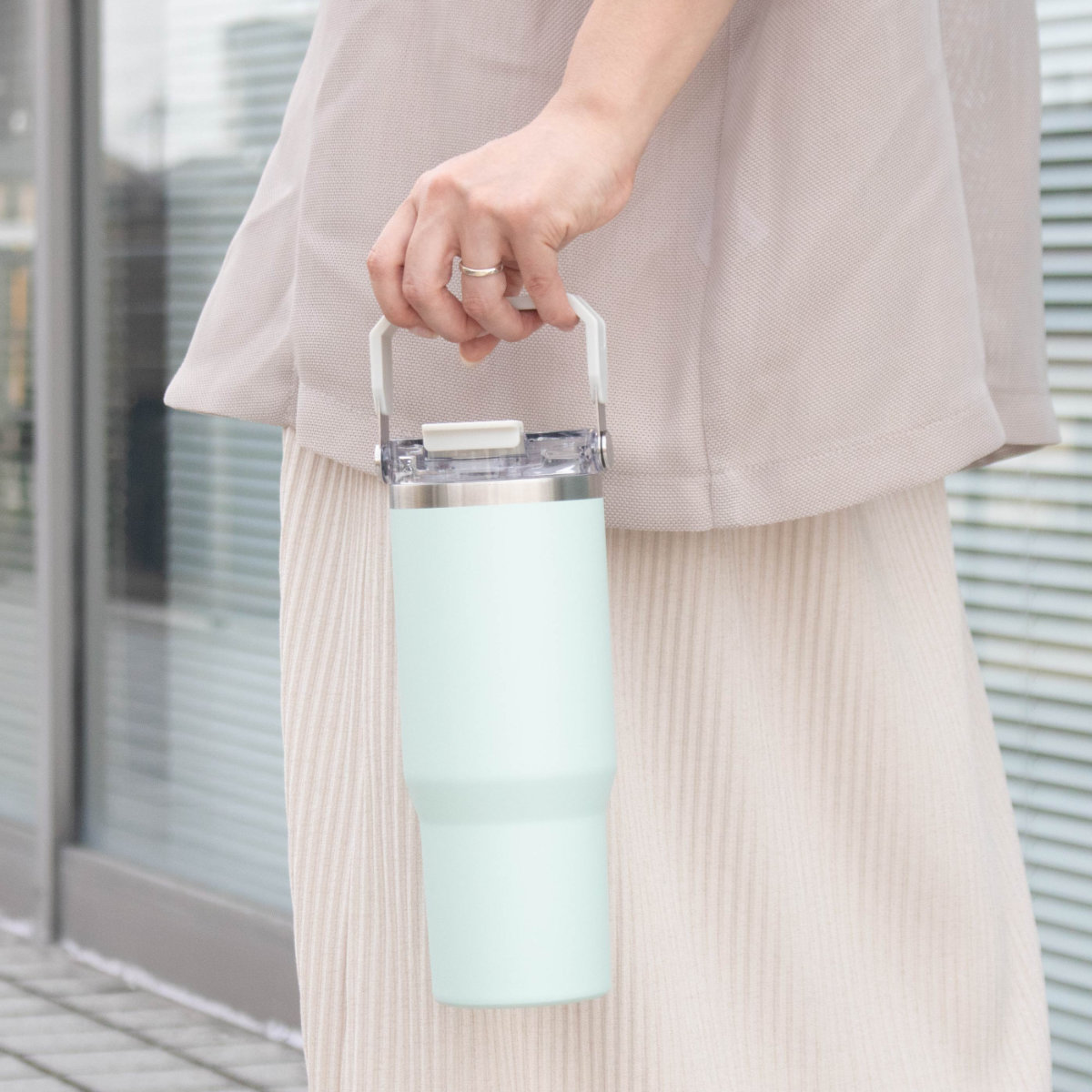 タンブラー 900ml ensemble ストロー付2WAYタンブラー 水筒