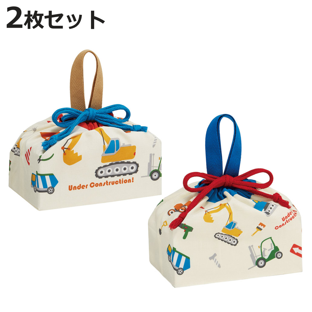 スケーター お弁当袋 ランチ巾着 2枚セット はたらくクルマ （ 弁当袋