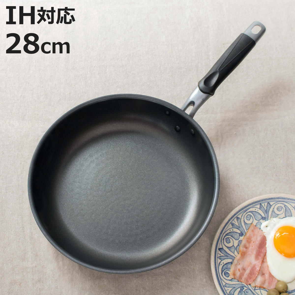 竹原製缶 フライパン 28cm IH対応 霞 日本製 （ ガス火対応 オール熱源