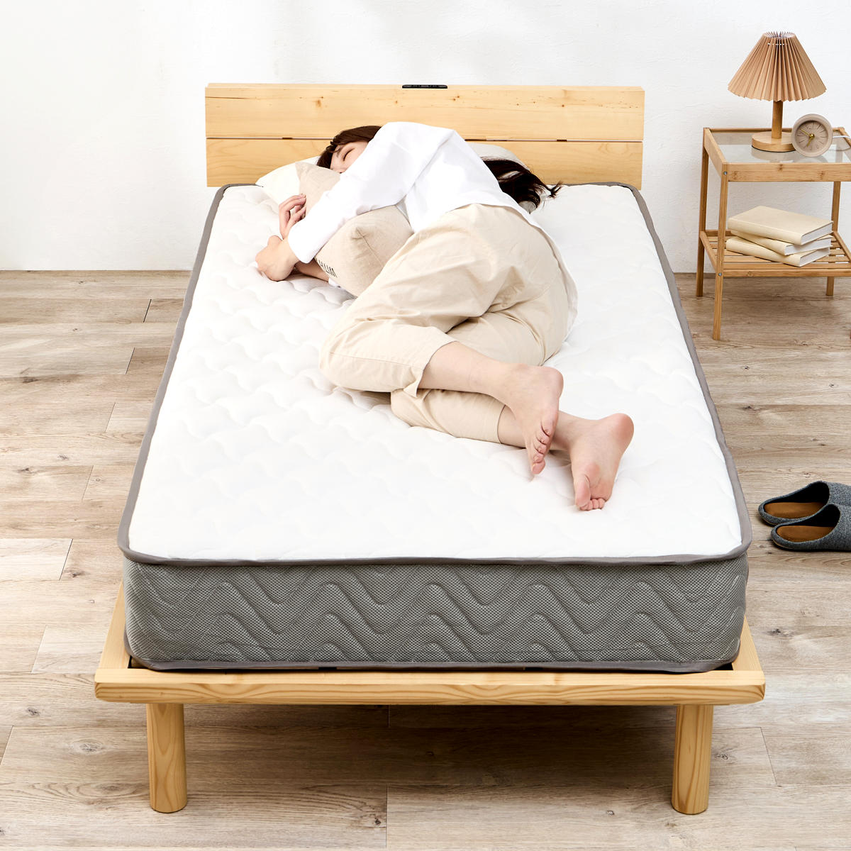 マットレス ポケットコイル ショートセミシングル 寝心地柔らか 圧縮