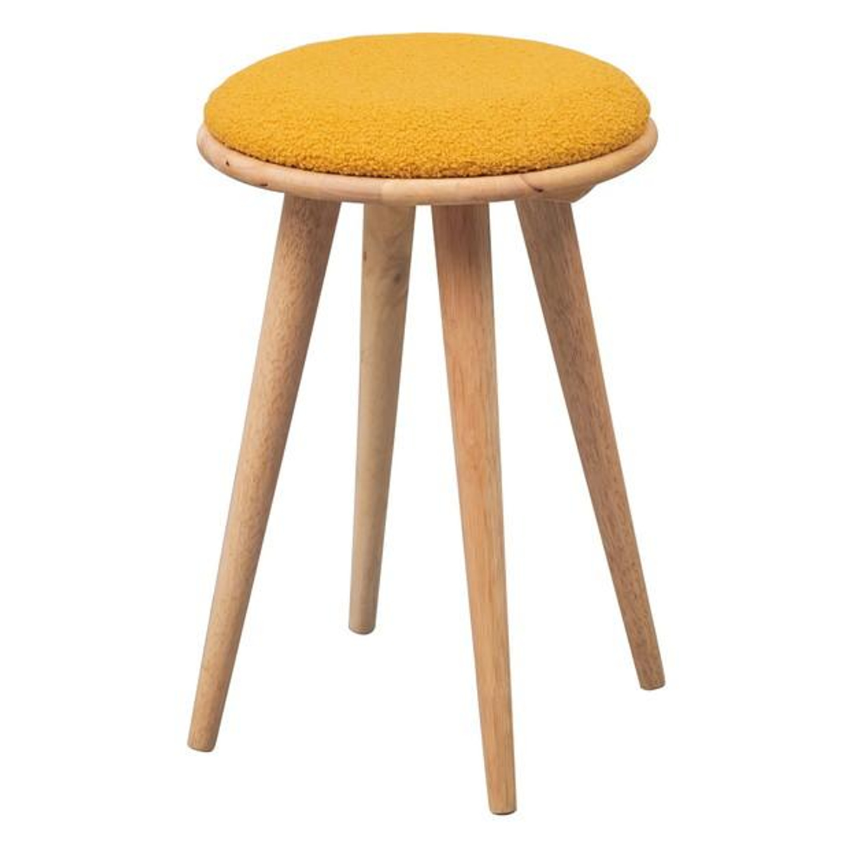 スツール 高さ50cm 円型 置きクッション 起毛生地 ボア生地 ラウンド