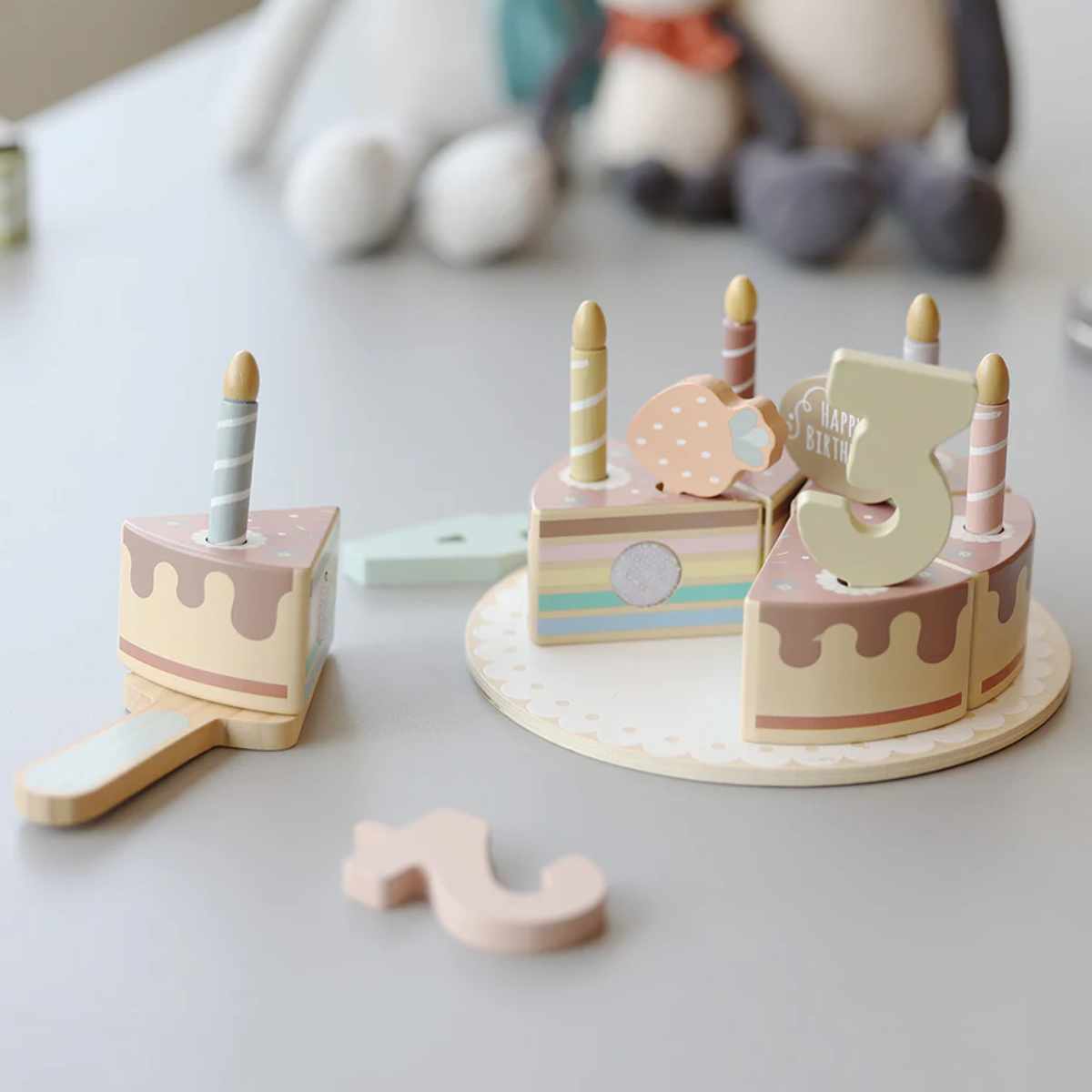 おもちゃ ままごと 誕生日 記念日カッティングバースデーケーキ Adnil LAND （ 木製 木のおもちゃ ケーキ 木製おもちゃ 玩具 子ども キッズ おしゃれ ）
