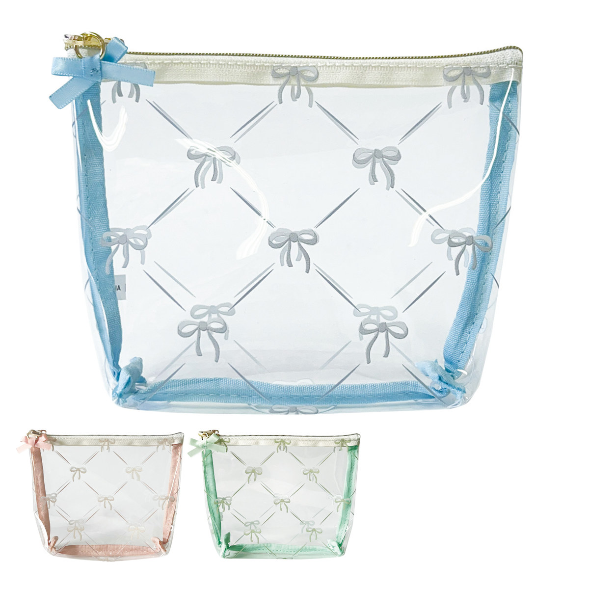 nicott（ニコット） ポーチ クリアポーチ リボン クリア 舟形ポーチ