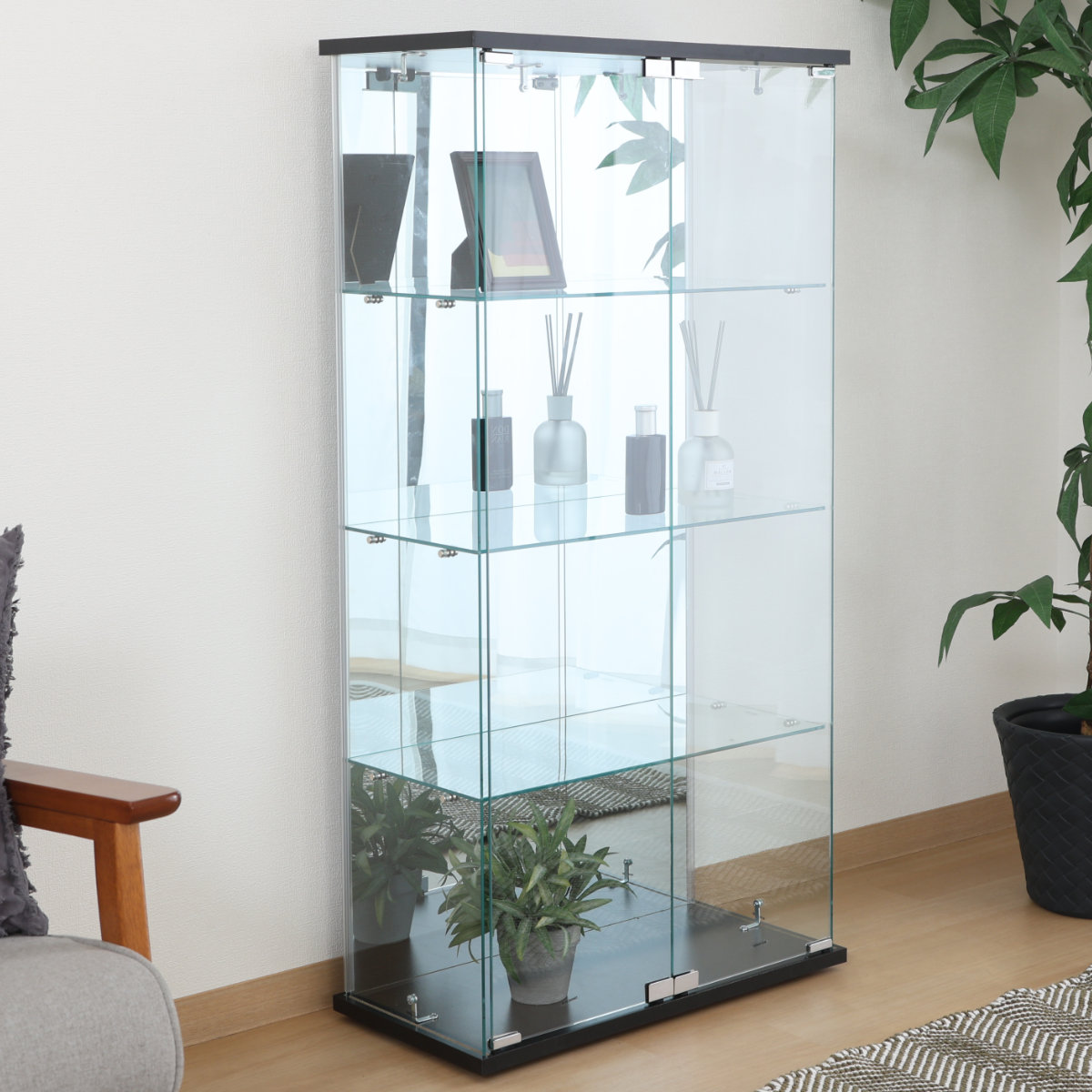 4段ガラスケース・ディスプレイケース　富士貿易　コレクションケース 不二貿易（Fuji Boeki） ガラスコレクションケース 幅60cm 4段 ショー