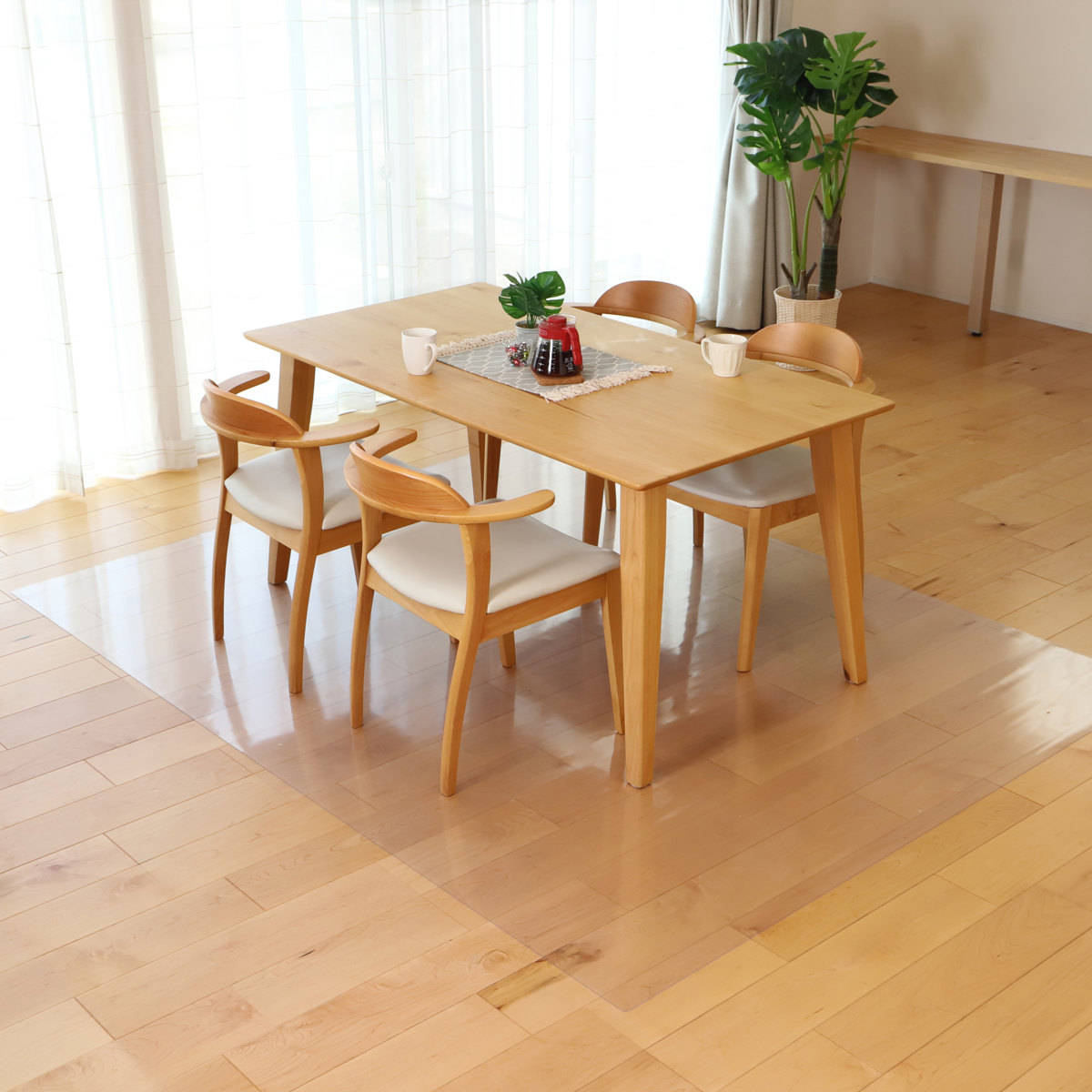 大島屋 クリアマット 透明マット 抗菌 240×280cm ダイニングマット