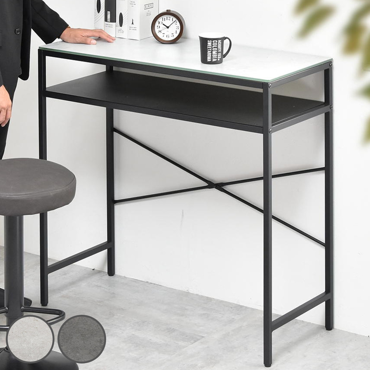 【美品】カウンターテーブル カウンターテーブル 幅90cm セラミック天板 CERABILL （ キッチン