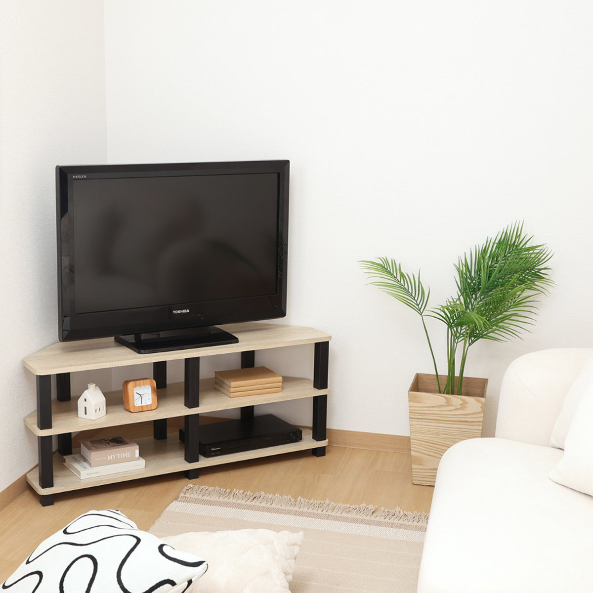 不二貿易（Fuji Boeki） コーナーテレビ台 幅100cm 工具不要 FIT （ TV