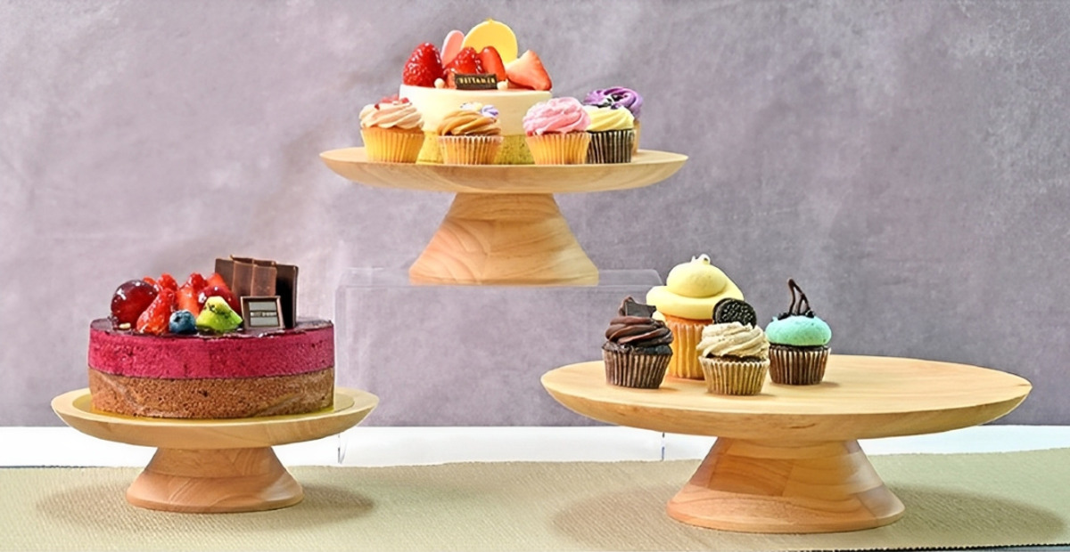 ケーキスタンド S 直径20cm （ 木製 皿 お皿 プレート デザート ケーキ