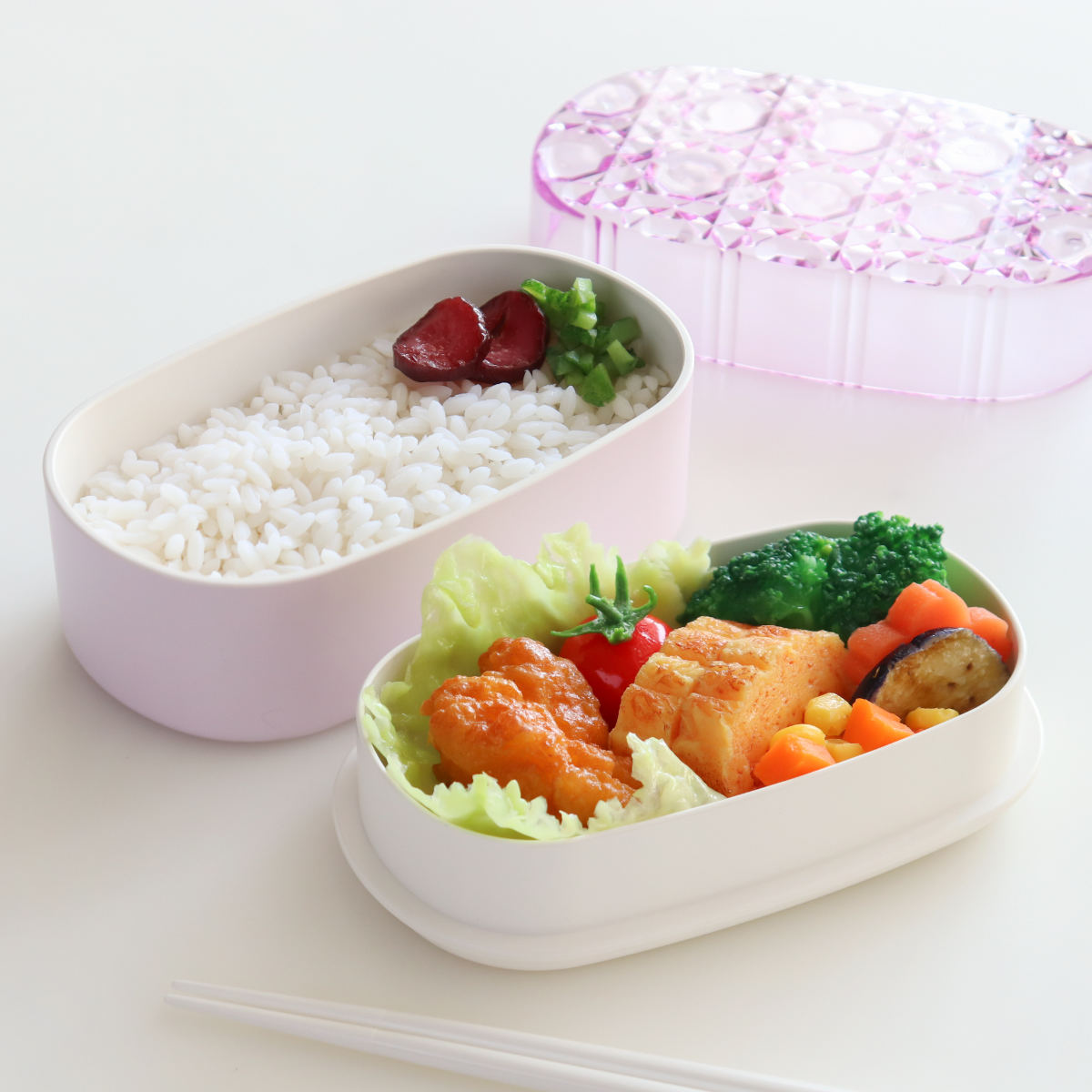 弁当箱 580ml 2段 ジュエリアント オーバルランチ TAKENAKA （ レンジ