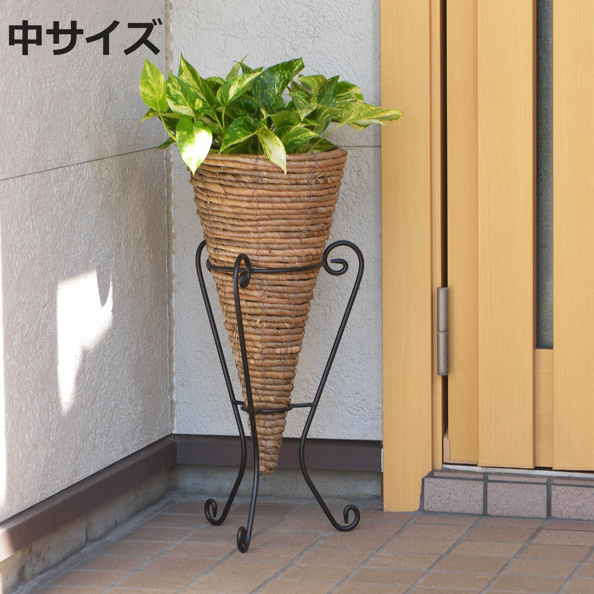 フラワースタンド 心春 ナチュラポットスタンド 中 （ 植木鉢 プランター スタンド ガーデニング用品 花台 鉢置き プランターカバー プランツカバー ）