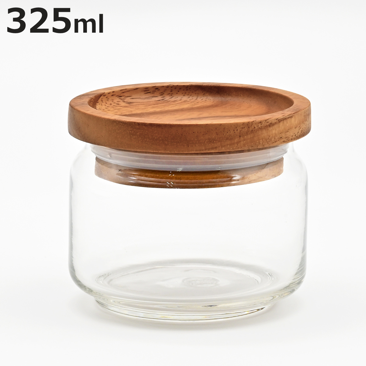 保存容器 ガラスジャー 325ml 天然木 アカシア （ キャニスター 保存瓶