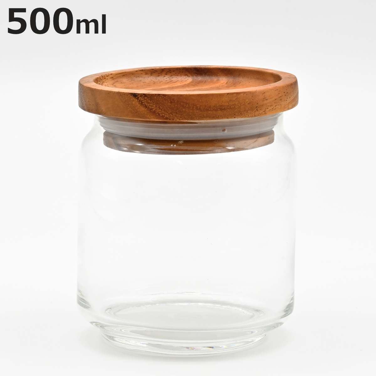 保存容器 ガラスジャー 500ml 天然木 アカシア （ キャニスター 保存瓶