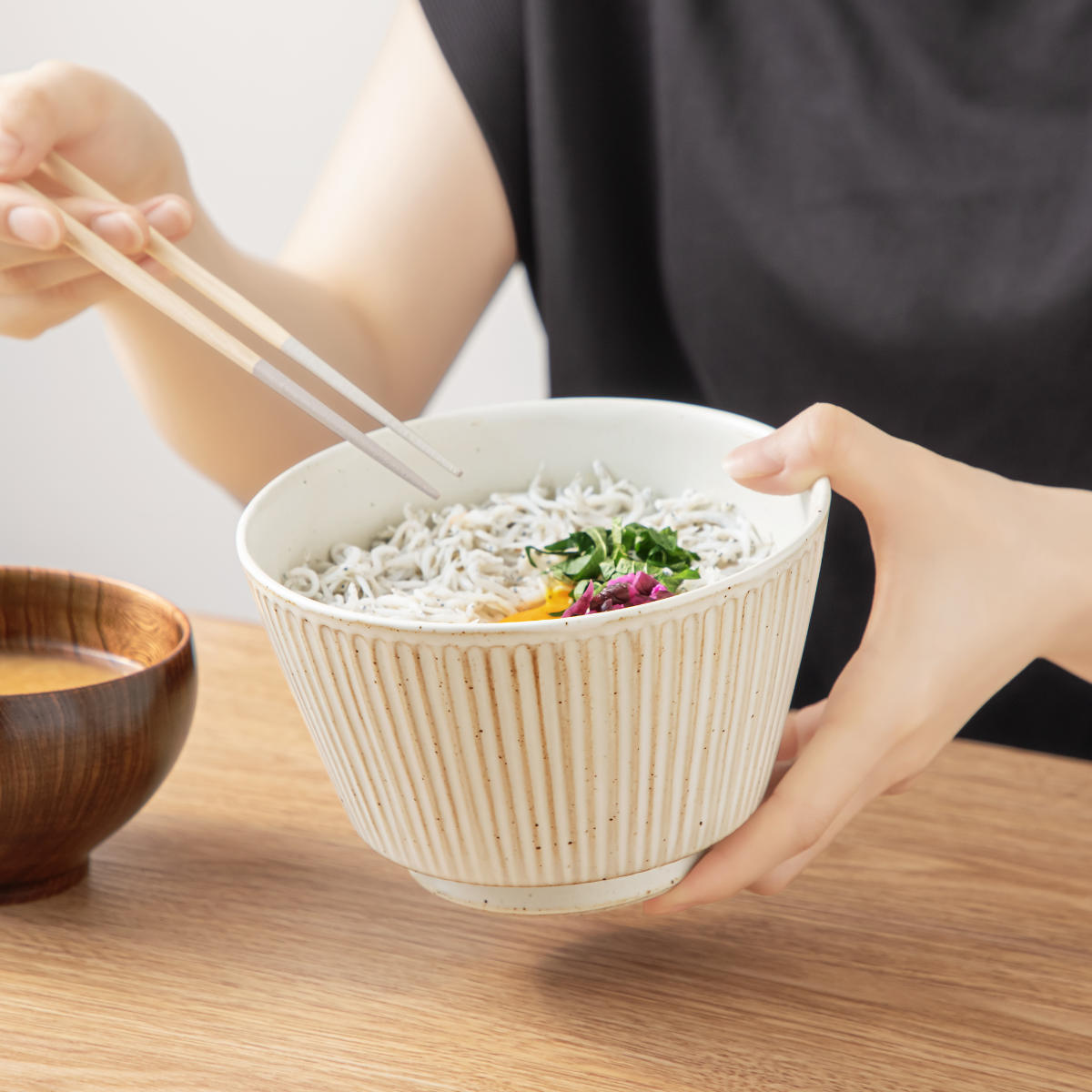 ＆NE ハレとケ 波佐見焼 どんぶり （ 電子レンジ対応 食洗機対応 磁器