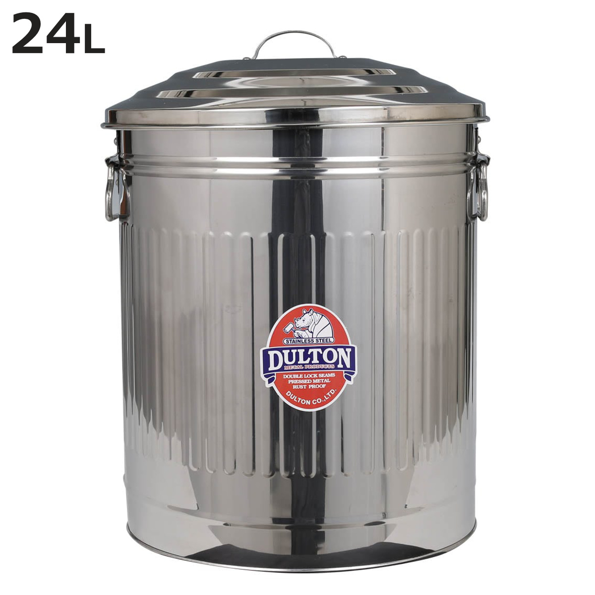 DULTON（ダルトン） ゴミ箱 24Lフタ付 ステンレス製 ガベージ カン L