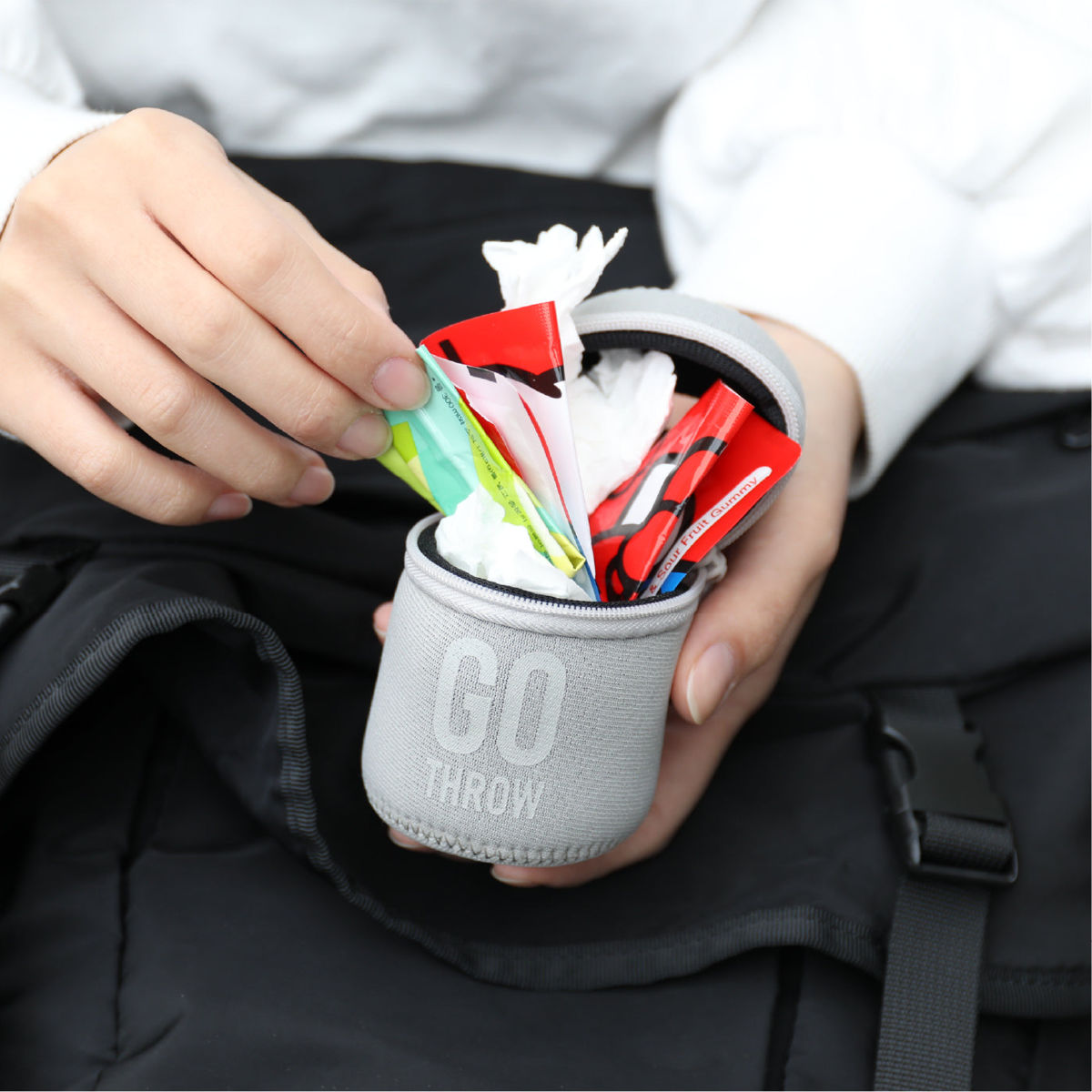 動確済 美品 Gomz Sport Cnopm 3.5 5cm ケース #245 CB JAPAN（シービージャパン） 携帯ゴミ箱 GO THROW 携帯ゴミ入れ