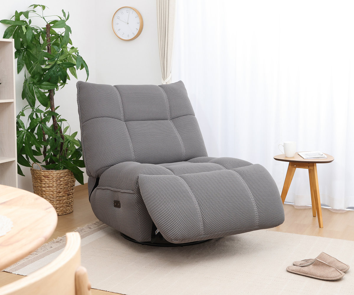 新品コンパクトソファベッド リクライニング一人暮らし幅88cmグレー 不二貿易（Fuji Boeki） 電動リクライニング ソファ 1人掛け 幅88cm