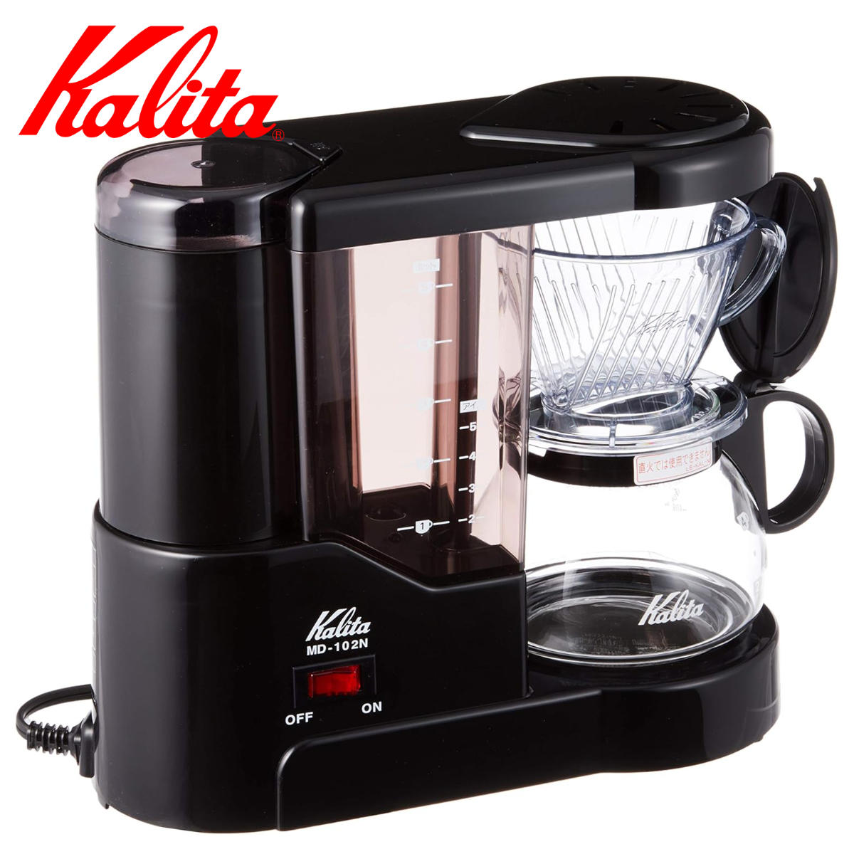 Kalita �J���^ �R�[�q�[���[�J�[ MD-102N �u���b�N �i 5�J�b�v �~���E�򐅕t�� �R�[�q�[�}�V�[�� �R�[�q�[ �}�V�[�� ���{�� �j