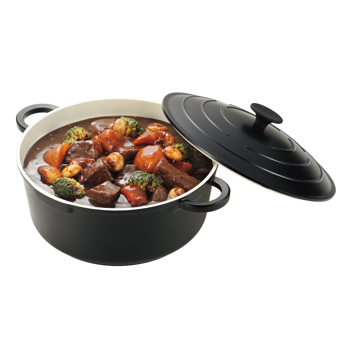 両手鍋 28cm IH対応 セラミック加工 無水調理 （ ガス火対応 両手なべ