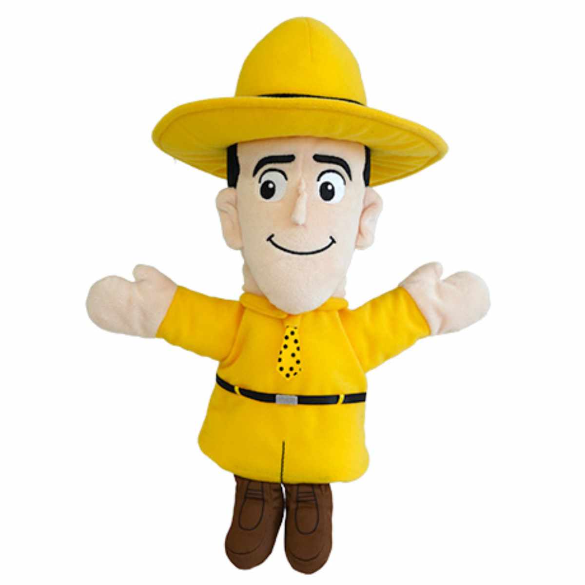 ぬいぐるみ ハンドパペット 黄色い帽子のおじさん おさるのジョージ （ ヌイグルミ パペット 手人形 ふわふわ 遊び 手遊び プレゼント ギフト かわいい ）