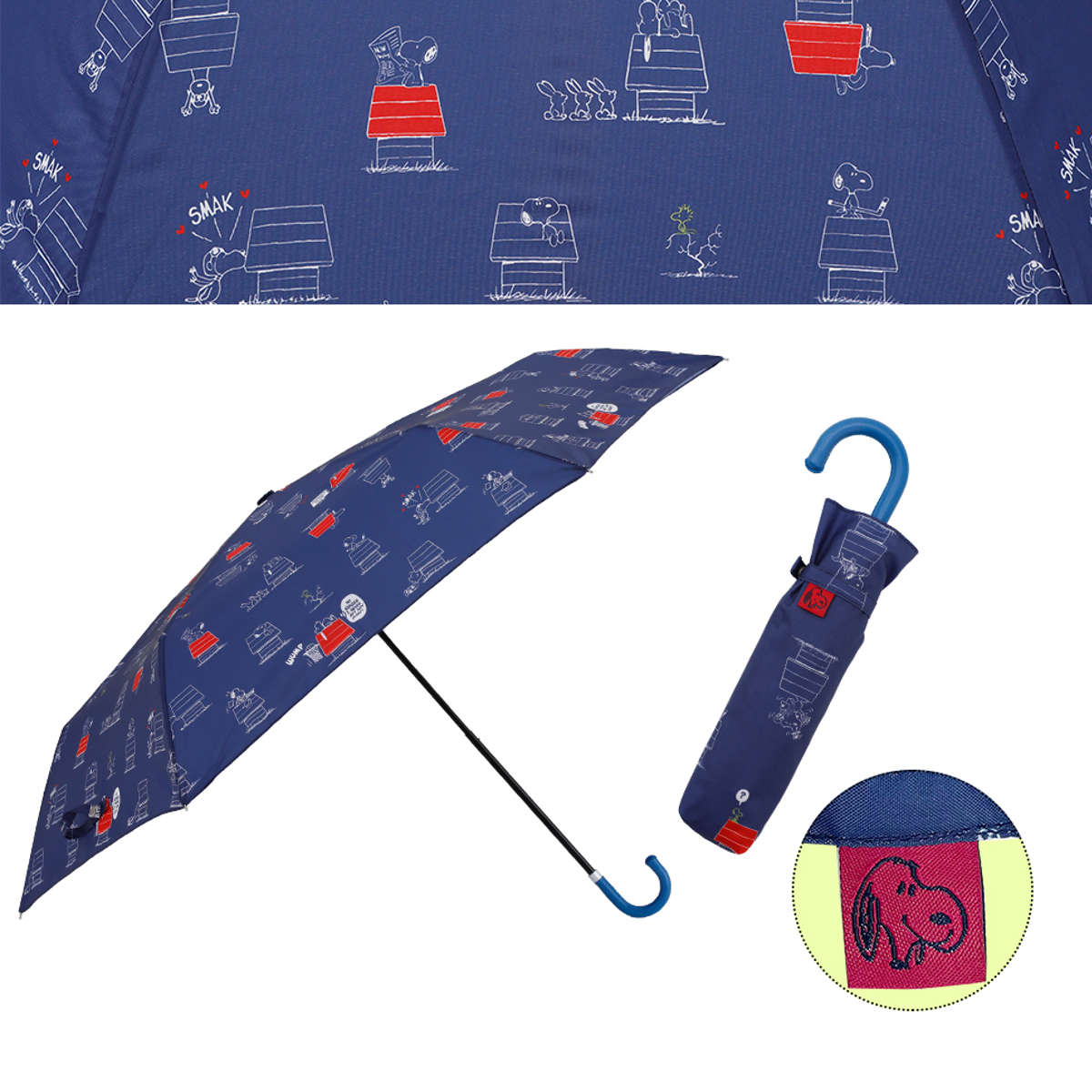 折りたたみ傘 雨晴兼用 ピーナッツ スヌーピー 55cm 手開き式