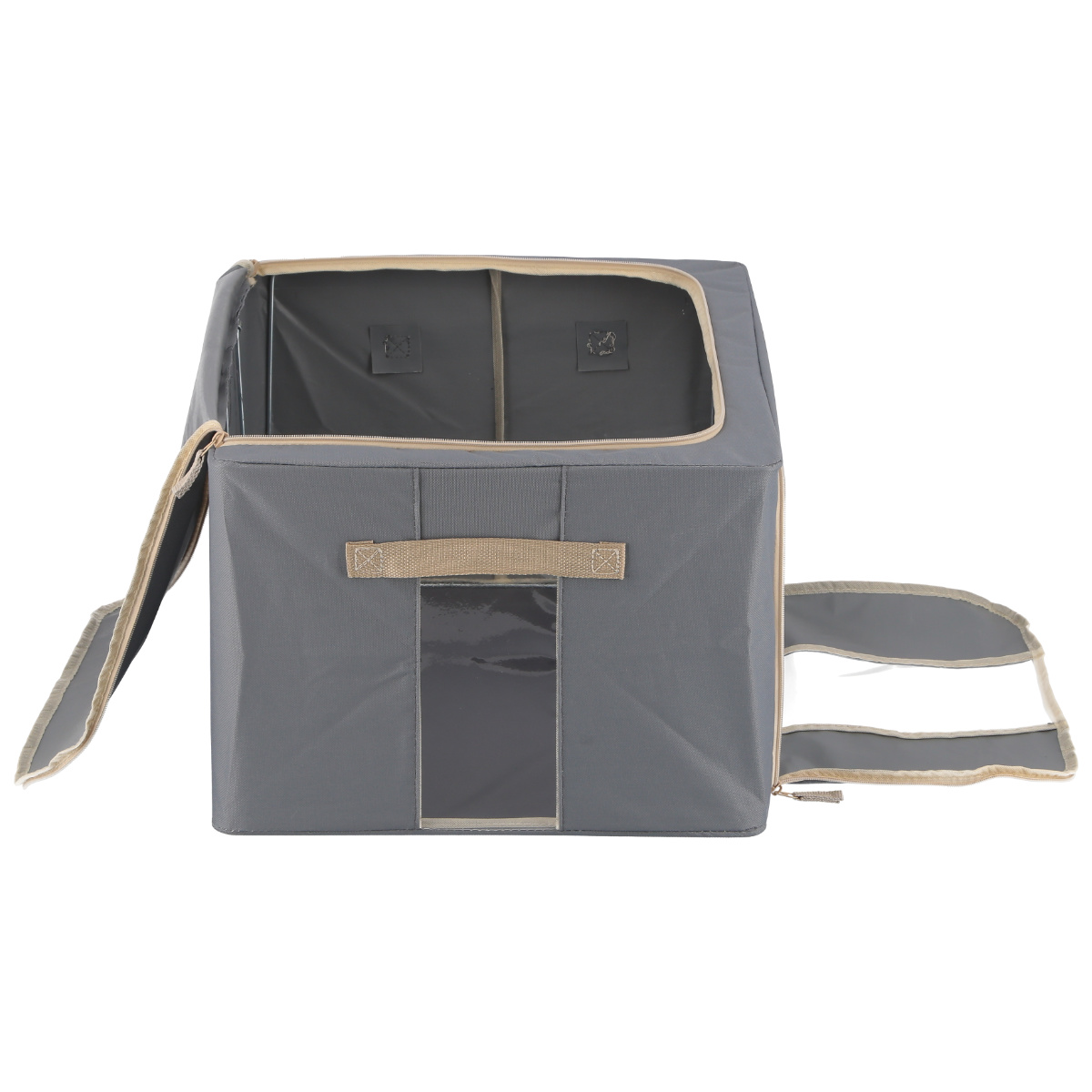 不二貿易（Fuji Boeki） 収納ボックス 55L 窓付き 積み重ね収納